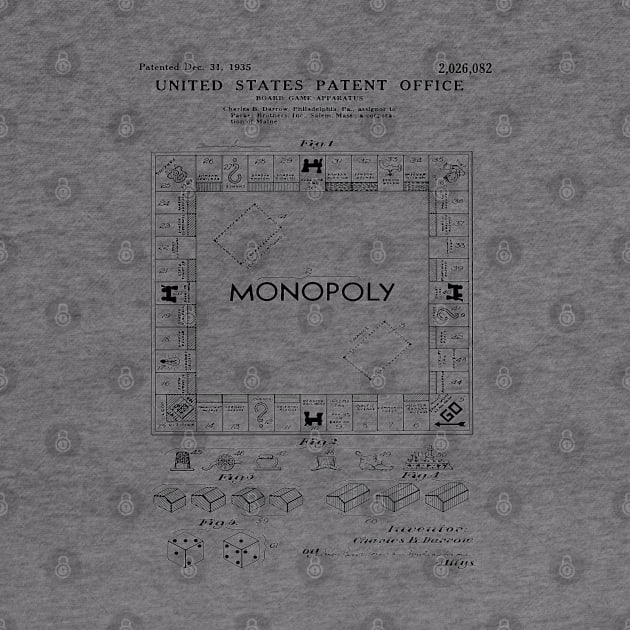 Monopoly Game Patent Black by Luve